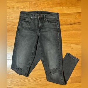 Banana Republic mid-rise skinny weathered black ripped denim